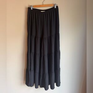 Purple Grass Womens Culottes Black Trousers Palazzo Pants Wide Leg Boho Size‎ M